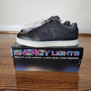 Energy Lights Black Rechargeable Light Up Unisex Sneakers Men's size 7.5